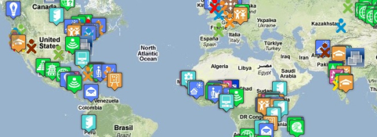 Screenshot of OLPC Deployment/Adoption/Volunteer Map